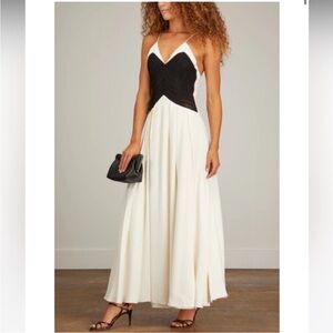 Minuit Contrast Corset Bodice Robe Longue Dress Size 4 / FR 36 NEW